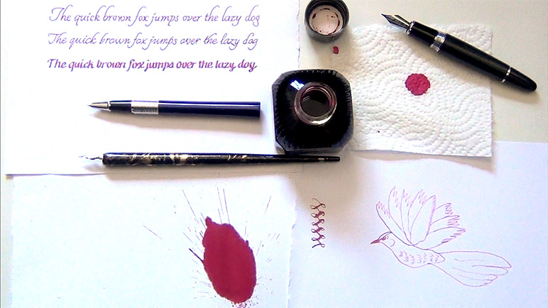 Diamine-Amaranth-Ink-Review-artistic-photo