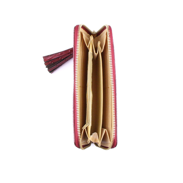 Women’s Leather Wallet Card Holder (Burgundy)