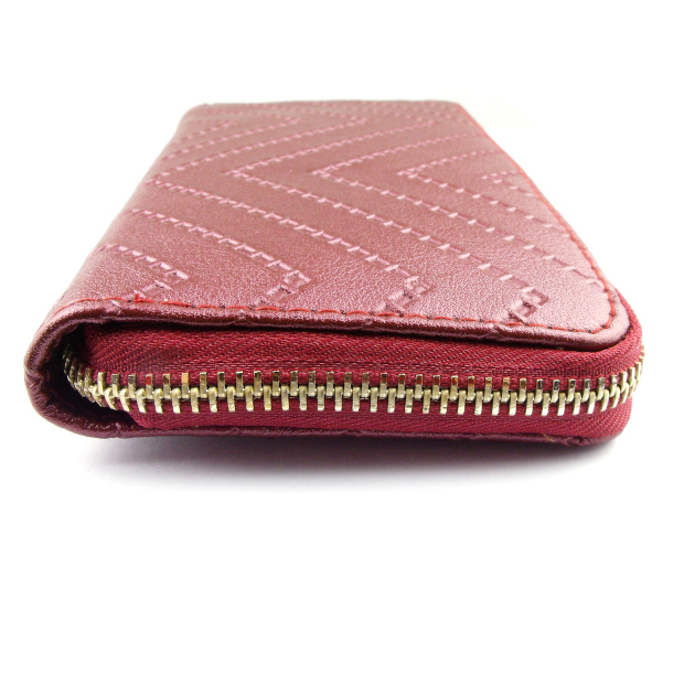 Women’s Leather Zip Wallet (Burgundy)