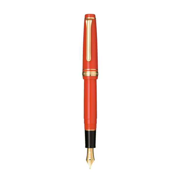 Luxury Sailor Professional Gear Slim (Sapporo) Fountain Pen (Red with Gold Trim)