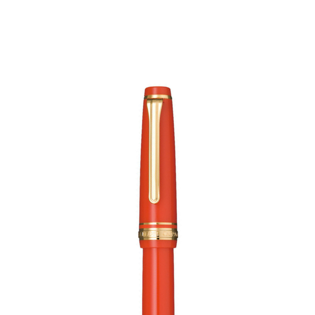 Sailor Professional Gear Slim (Sapporo) Fountain Pen Cap (Red with Gold Trim)