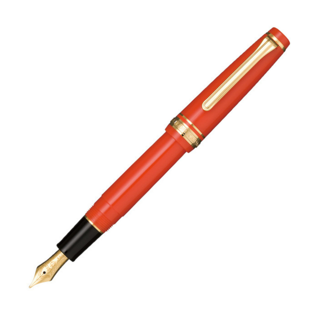 Sailor Professional Gear Slim (Sapporo) Fountain Pen (Red with Gold Trim)