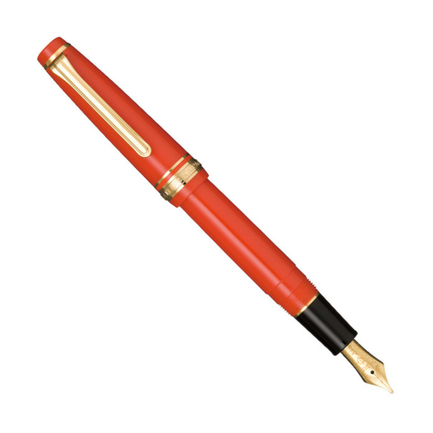 Sailor Professional Gear Slim (Sapporo) Fountain Pen (Red With Gold Trim) - Image 7